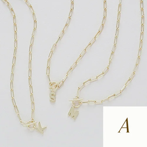 Simple Necklaces-Initial Toggle Necklace