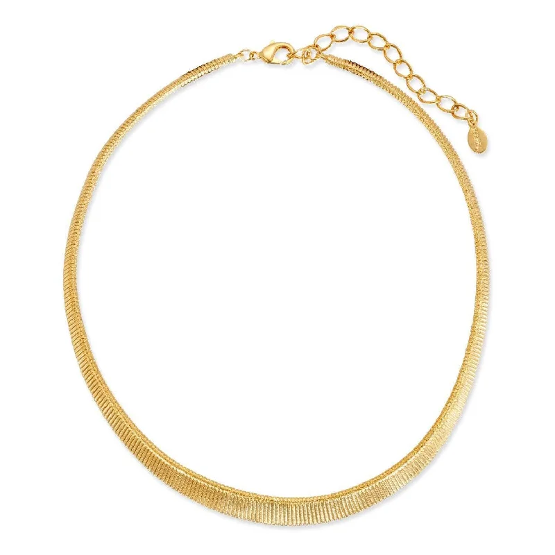 Gold Chain Necklaces-2028 Jewelry Classic Omega Collar Necklace 18" + 3" Extender