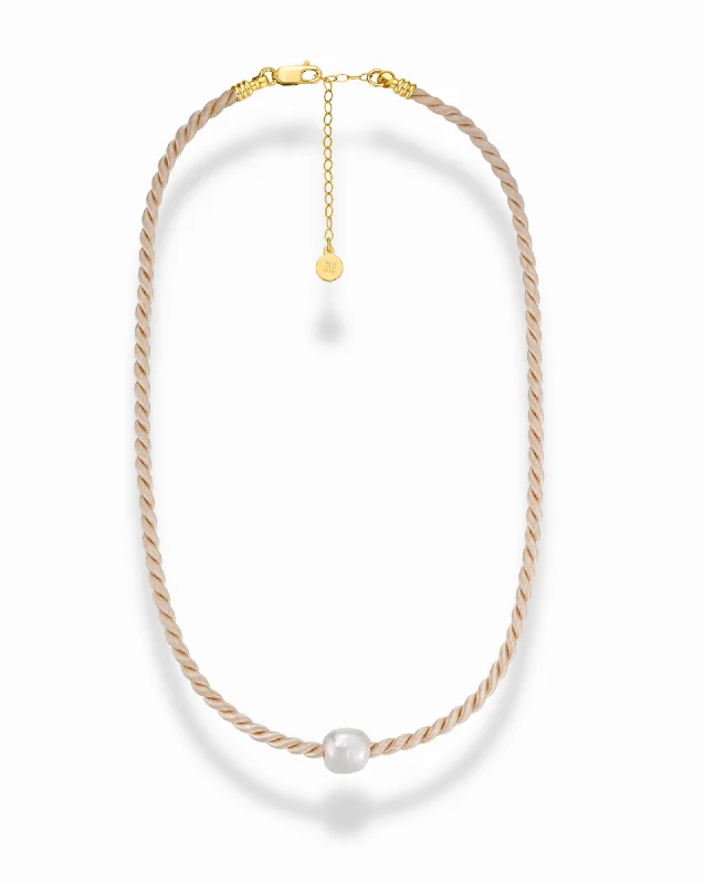 Topaz Necklaces-Paris Pearl Cord Necklace