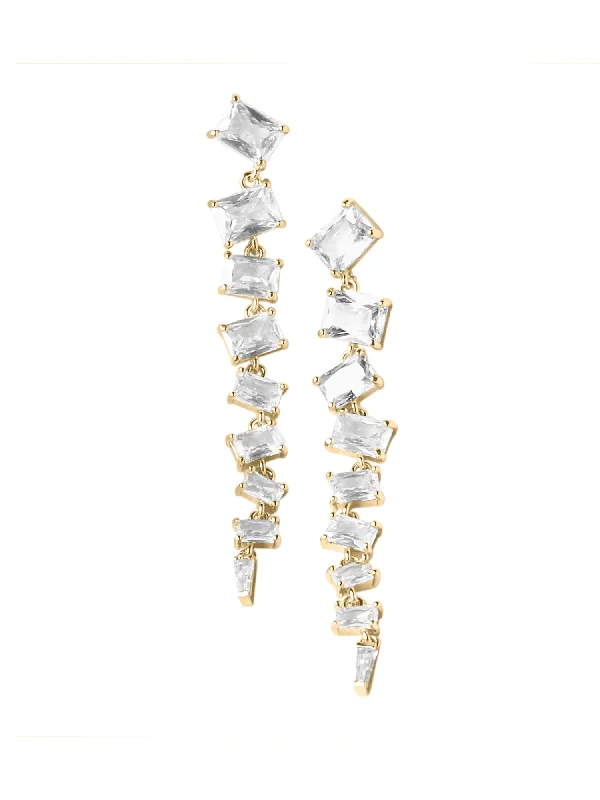 Modern Silver Earrings-Cher Drop Earrings