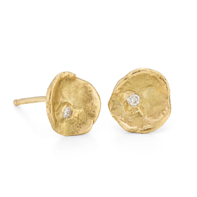 Customized Gold Earrings-Ice Flake Studs 18ct Yellow