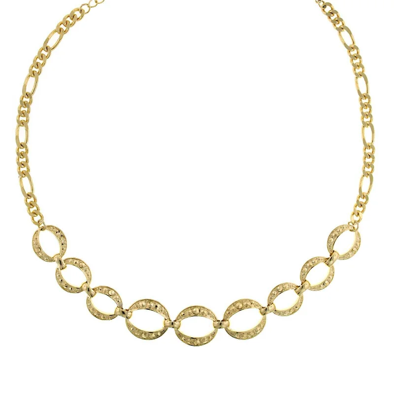 Layered Chain Necklaces-1928 Jewelry Circle Simulated Marcasite Link Necklace 16" + 3" Extender