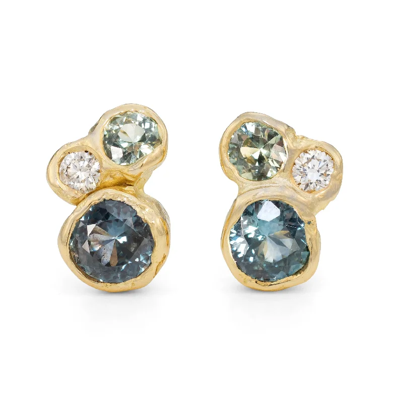 Elegant Drop Earrings for Women-Ocean Cluster Studs