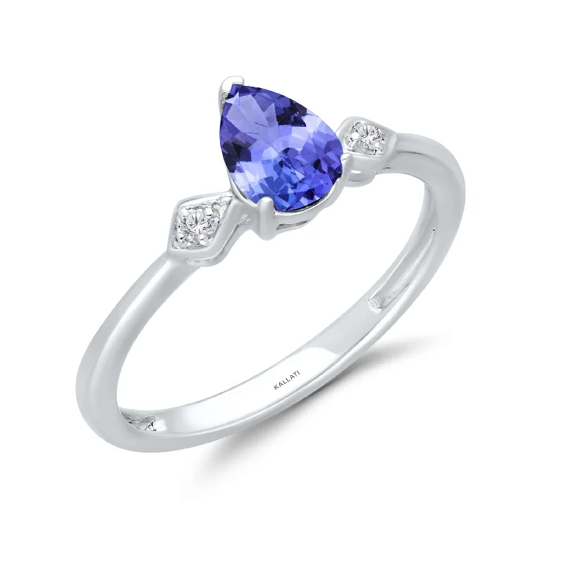 Adjustable Wedding Ring Bands-Kallati Tanzanite Diamond Ring