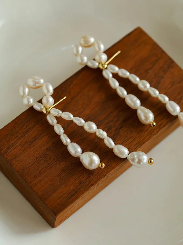 Custom Crystal Earrings-French Style Woven Pearl Bow Earrings