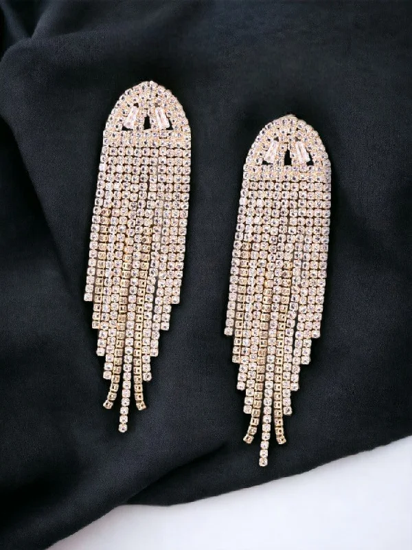 Classic Hoop Earrings-Golden Irises Tassels