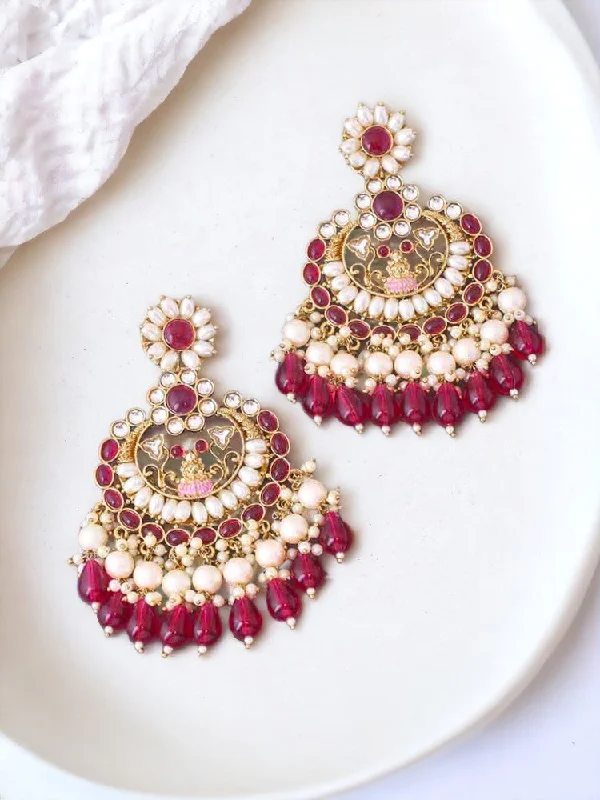 Crystal Dangle Drop Earrings-Rani Takshavi Chaandbalis