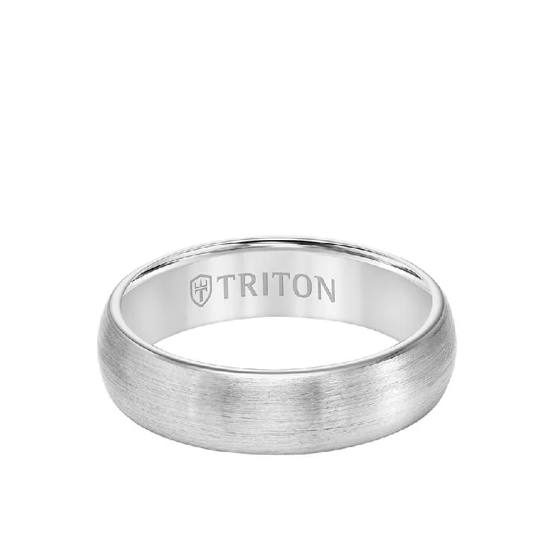 Designer Wedding Rings for Her-6MM Tungsten Carbide Ring - Satin Finish and Rolled Edge