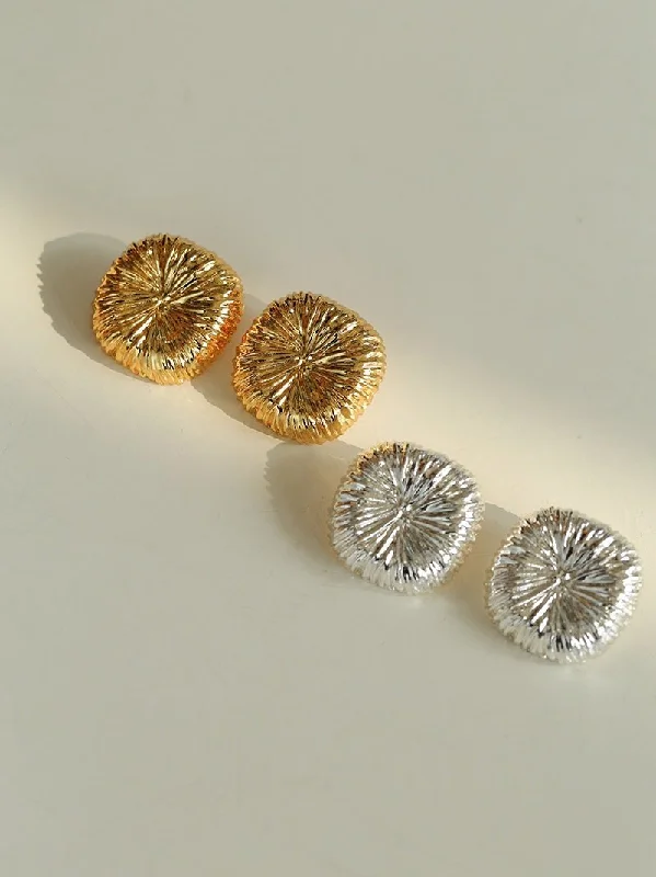 Crystal Stud Earrings-Fireworks Series Metallic Earrings