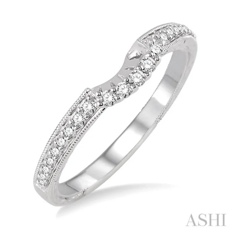 Men’s Designer Engagement Rings-1/5 ctw Round Cut Diamond Wedding Band in 14K White Gold