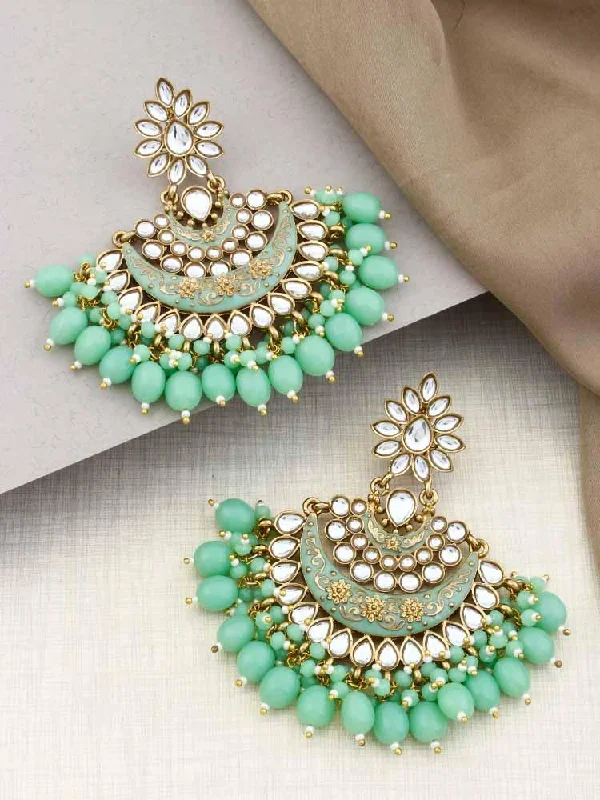 Bright Gold Earrings-Mint Ajaya Chandbalis