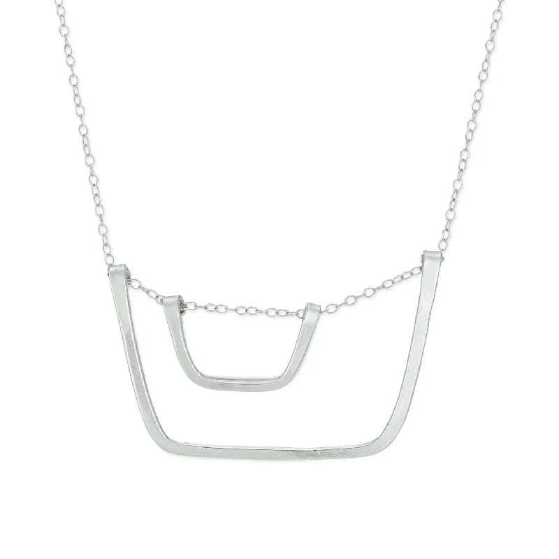 Vintage Silver Necklaces-BOLD bucket & pail necklace