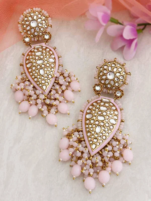 Designer Gemstone Earrings-Blush Chaitali Chandbalis