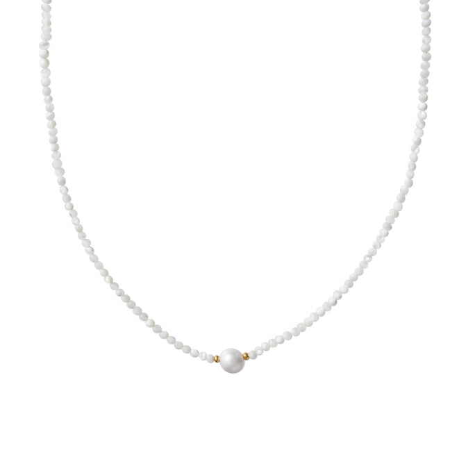 Jewelry Necklaces-White Thin Pearl Necklace