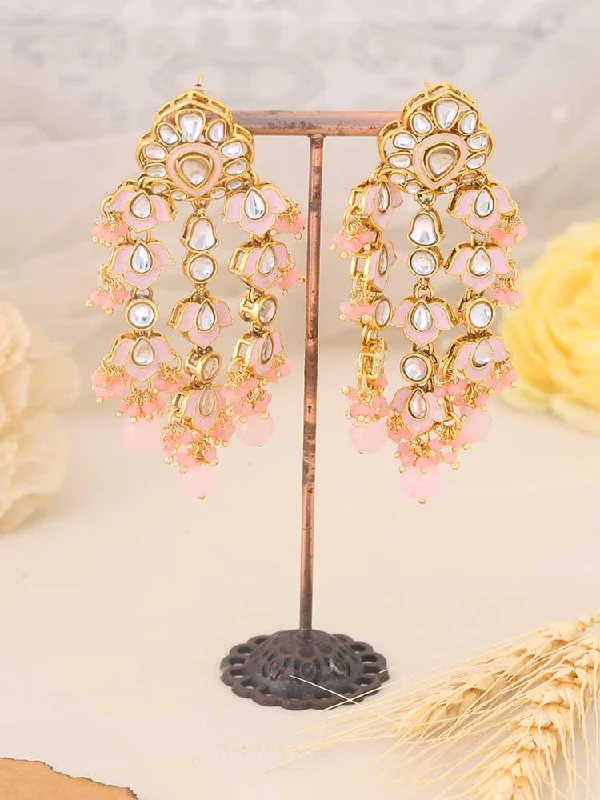 Elegant Crystal Earrings for Women-Blush Dharti Danglers