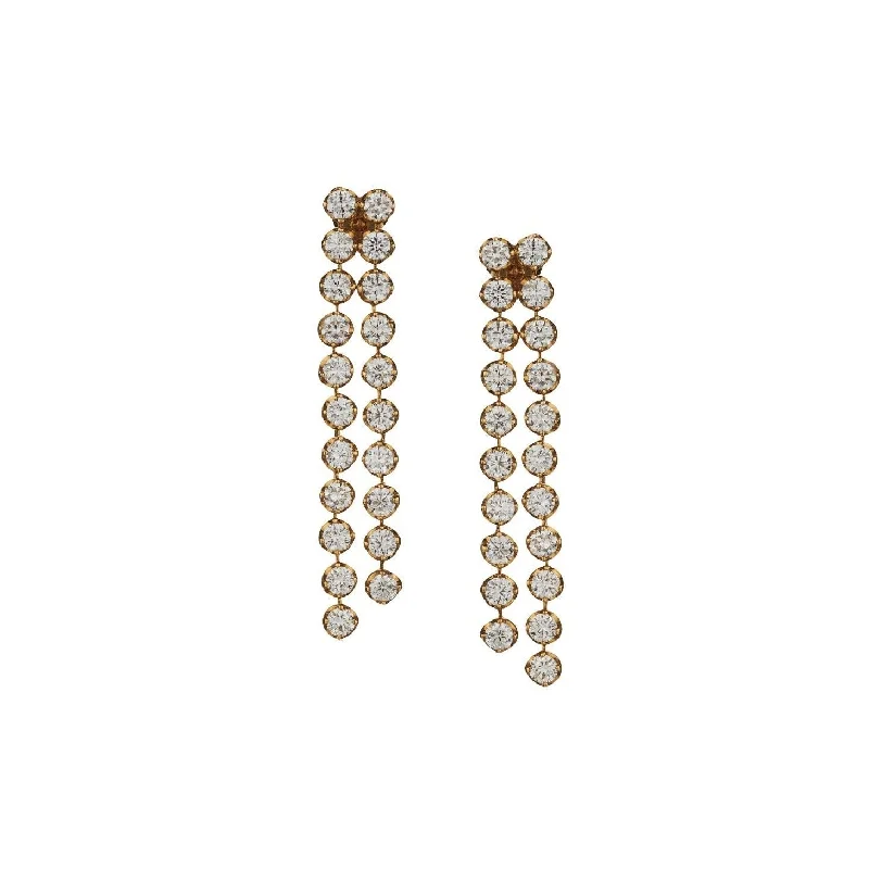 High-End Drop Earrings-DOUBLE DIAMOND DROP EARRINGS