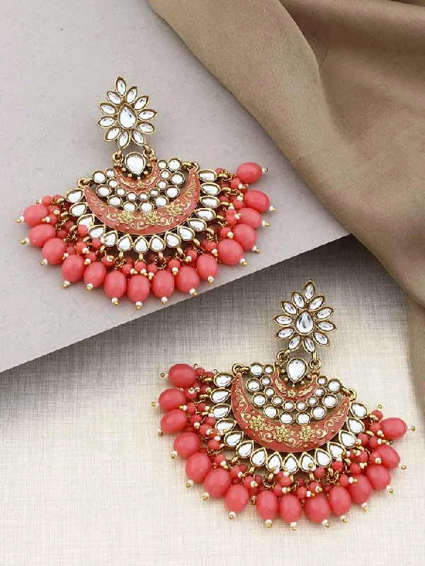 Modern Silver Earrings-Coral Ajaya Chandbalis