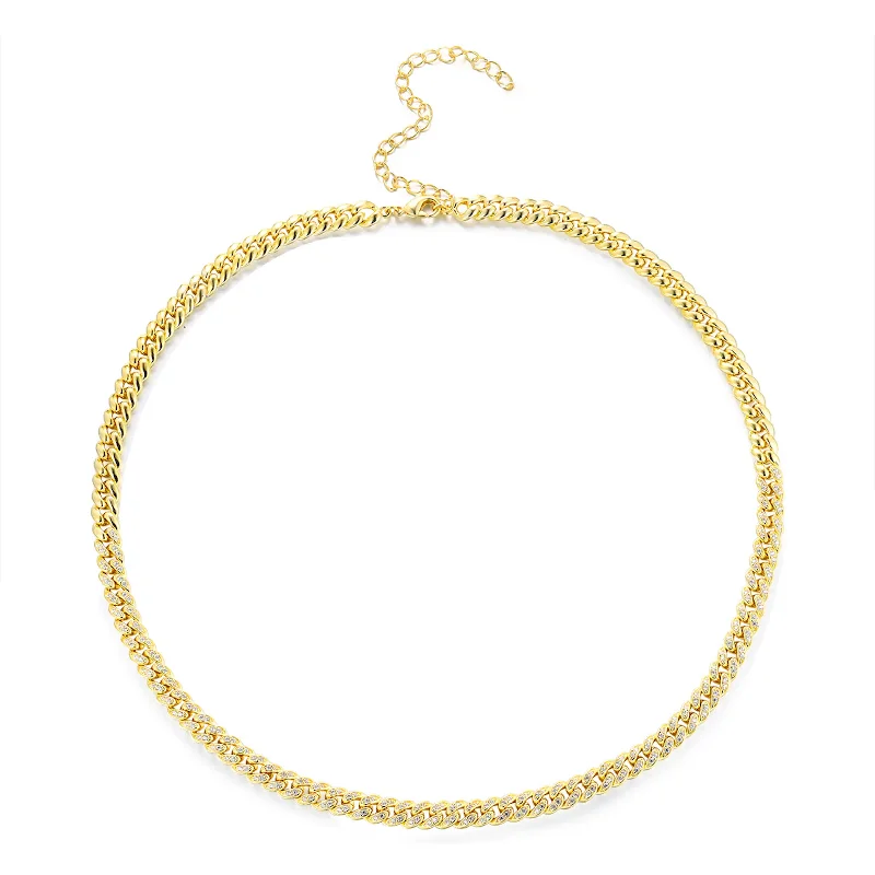 Valentine's Day Necklaces-Petite Pavé Cuban Link Necklace