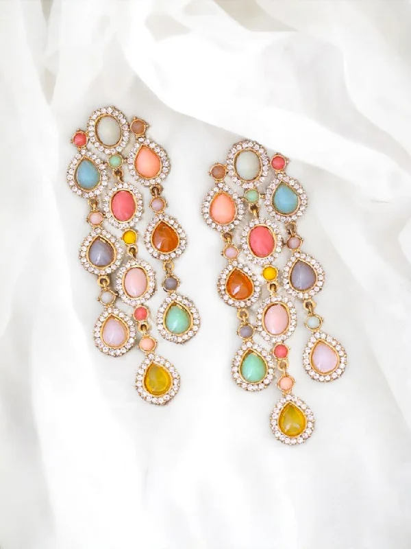 Classic Drop Earrings-Multicolor Adishry Danglers