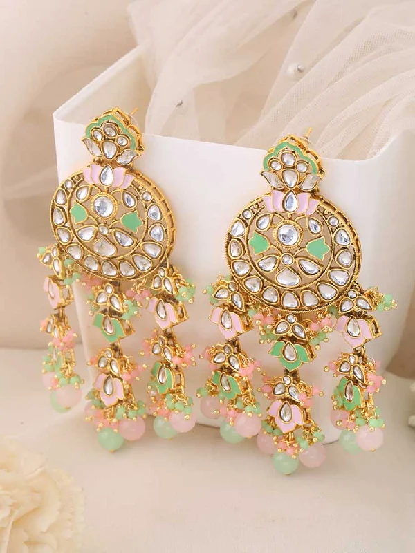 Classic Gold Earrings for Women-Multicolor Harshali Danglers