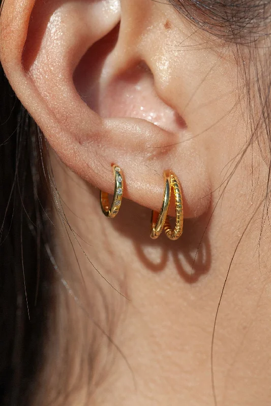 Designer Hoop Earrings-Vermeil Double Hoop Earring - Alana