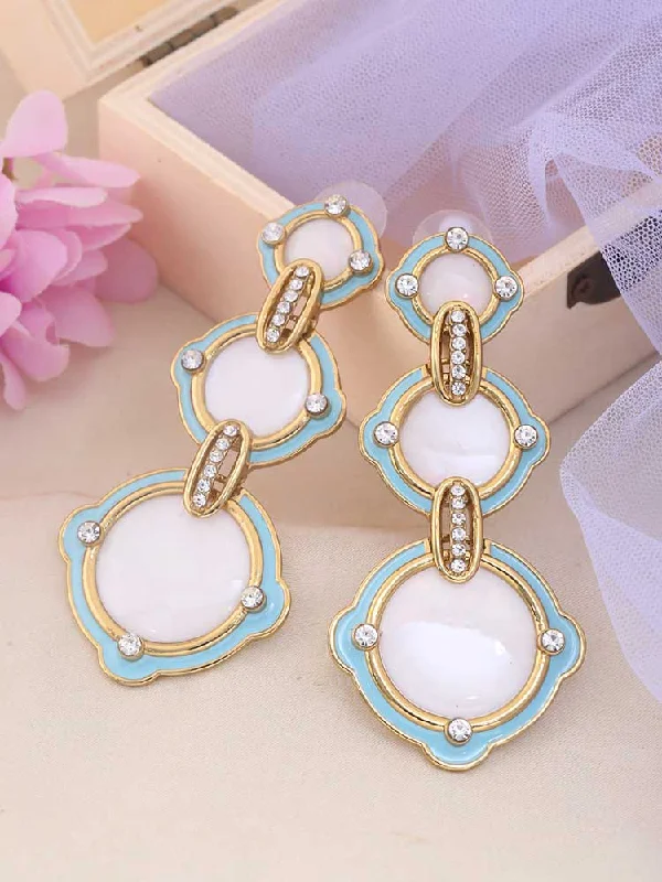 Unique Silver Earrings for Women-Turquoise Sofiya Danglers