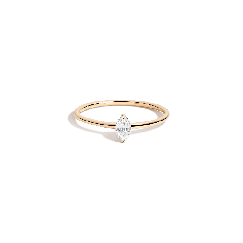 Custom Gold Rings for Men-Marquise Lab Grown Diamond Ring