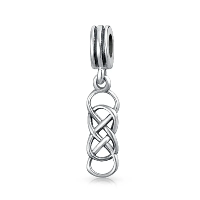 Custom Bracelets for Women with Birthstones-Romantic Celtic Love Knot Infinity Dangle Charm Bead Sterling Silver for Bracelet