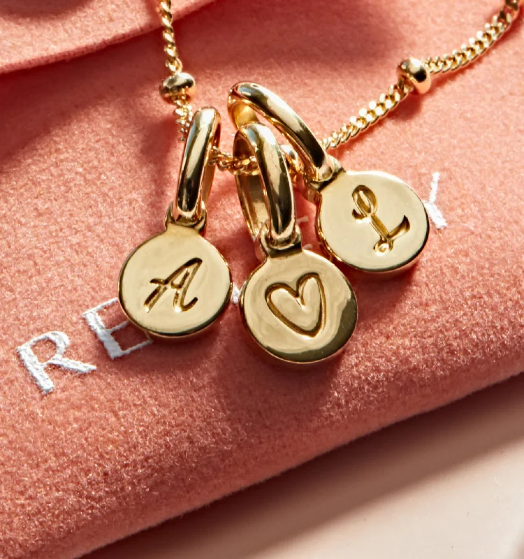 Designer Gold Necklaces-Triple Initials Necklace