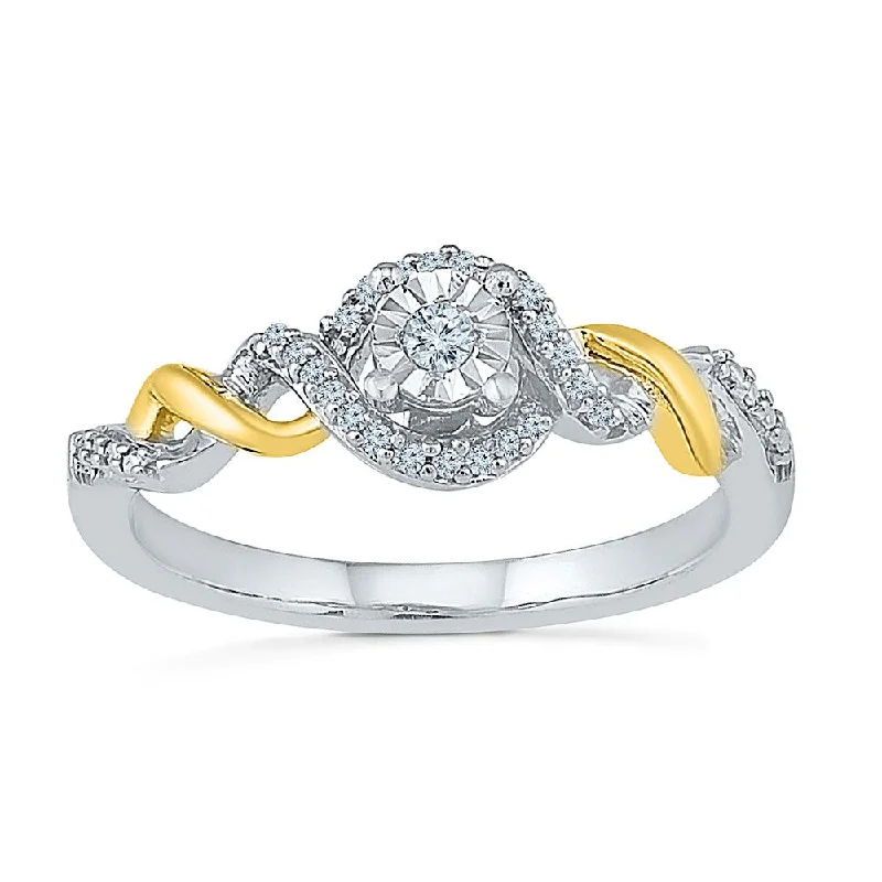 Luxury Wedding Rings with Custom Settings-.10ctw Diamond Swirl Ring