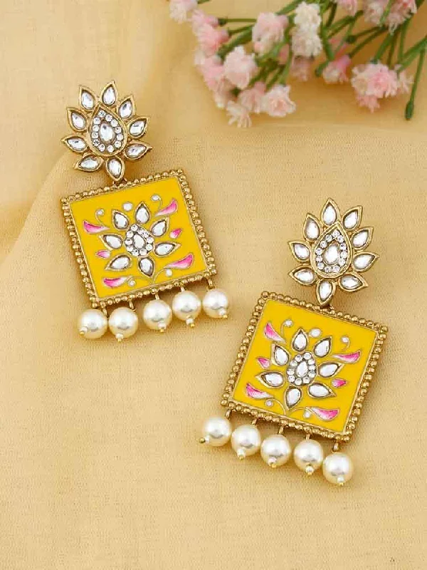 Classic Gold Earrings-Lemon Kalavati Studs