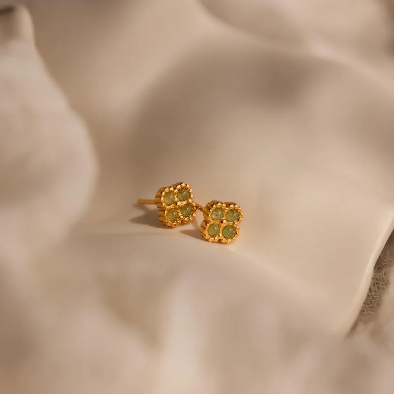 Elegant Crystal Earrings for Women-Jade Clover Studs