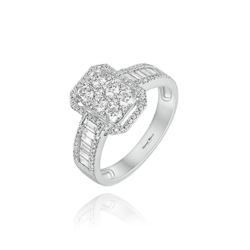 Handmade Promise Engagement Rings-"Tiana" Diamonds Ring