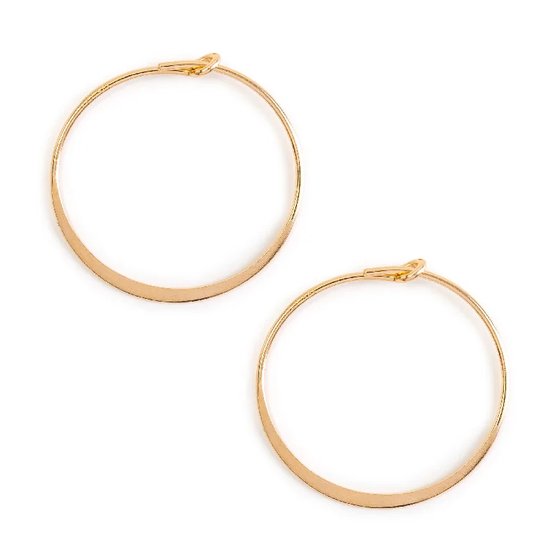 Geometric Crystal Earrings-Gold Flat Hoop Earrings