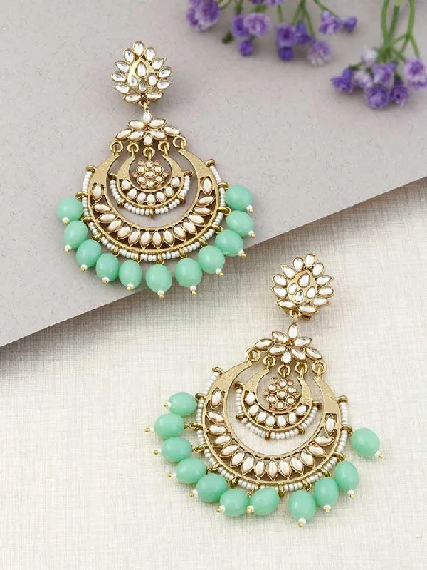 Dazzling Drop Earrings-Mint Mumtaz Chandbalis