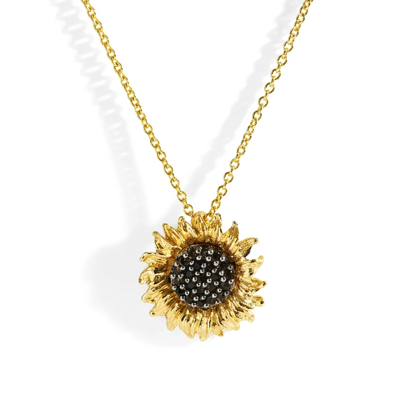 Adjustable Necklaces-Vincent 15mm Pendant Necklace with Black Diamonds