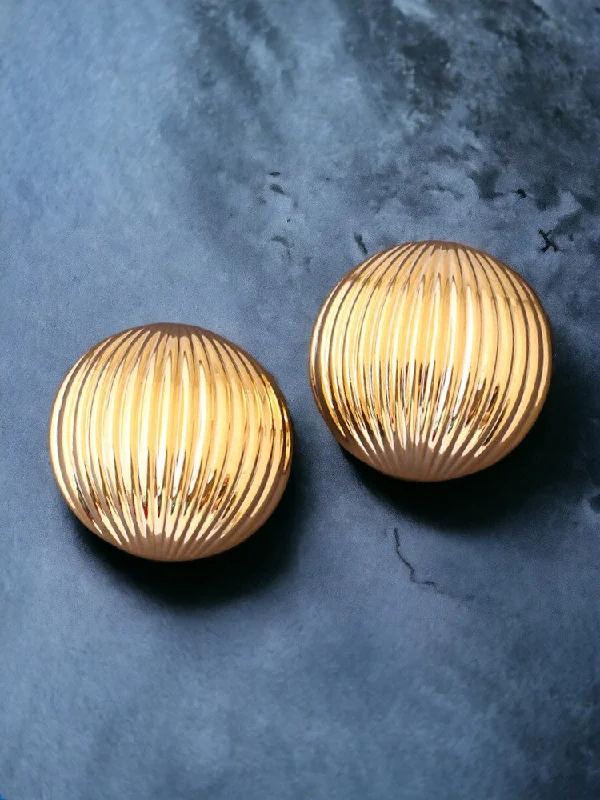 Large Pearl Earrings-Golden Angeles Studs