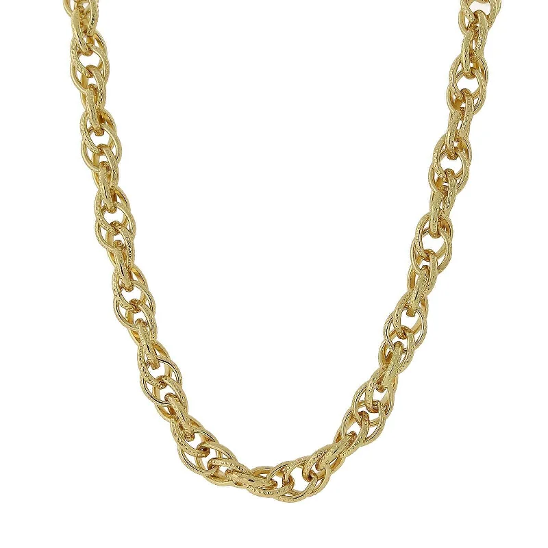 Thin Necklaces-2028 Jewelry Double Link Chain Necklace 18"