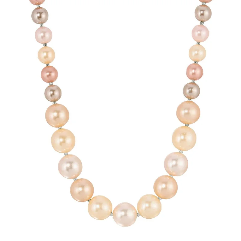 Real Gold Necklaces-1928 Jewelry Rosabella Multicolor Faux Pearl Strand Necklace 17" + 3" Extender