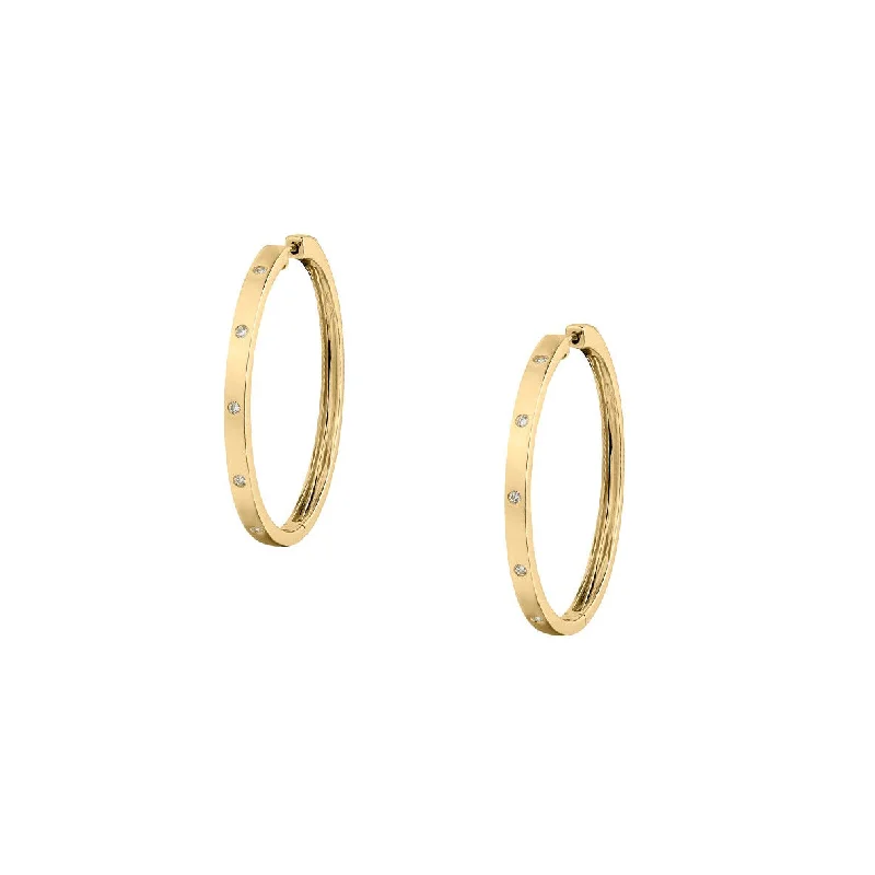 Geometric Hoop Earrings-DIAMOND STUDDED HOOPS