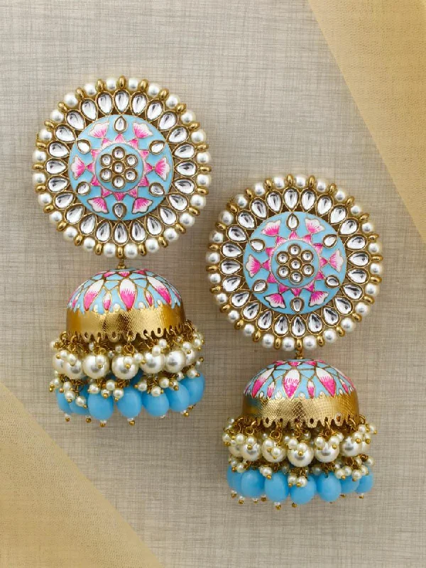 Luxury Designer Earrings-Sky Kritika Jhumkis - EOSS