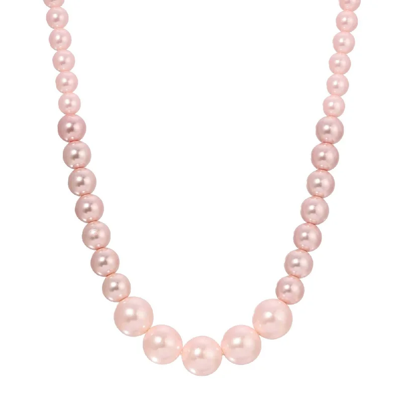 Statement Pendant Necklaces-1928 Jewelry Rosabella Pink Faux Pearl Strand Necklace 16" + 3" Extender