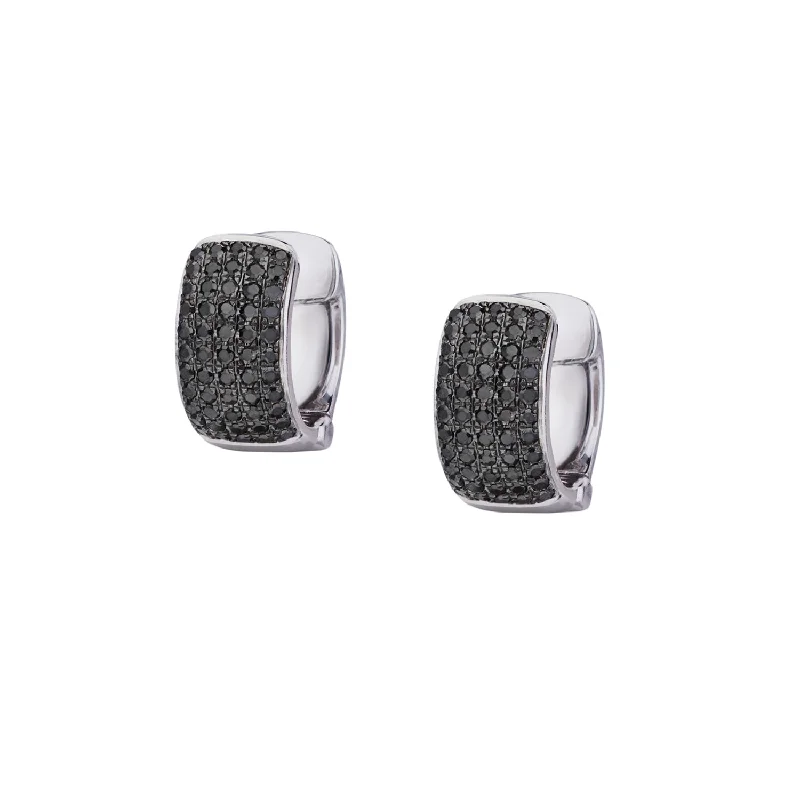 Elegant Pearl Dangle Earrings-BLACK DIAMOND HUGGIE EARRINGS